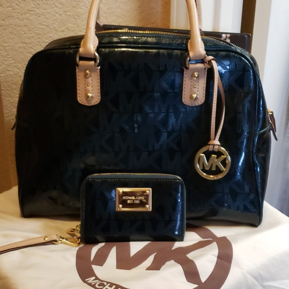 Michael Kors Metallic Green Satchel